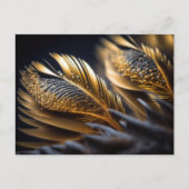 Fancy gouden decoratieve veren briefkaart (Voorkant)