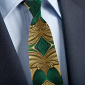 Fancy gouden en smaragdgroene das