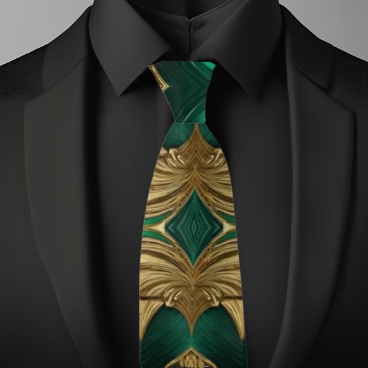 Fancy gouden en smaragdgroene das