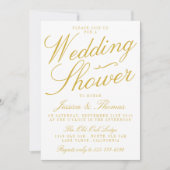 Fancy gouden en witte bruiloft Shower-uitnodiginge Kaart (Voorkant)