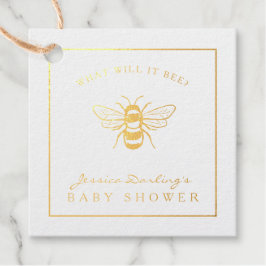 Fancy gouden folie wat zal het baby shower zijn bedankjes labels