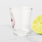 Fancy Gouden Kersenbloesem met Monogram en Naam Shot Glas (Rechts)