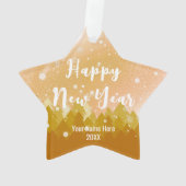 Fancy Gouden Kerst Vreedzaam Sneeuwbos Ornament (achterkant)