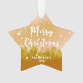 Fancy Gouden Kerst Vreedzaam Sneeuwbos Ornament (voorkant)