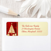 Fancy gouden kerstboom - retour adreslabels etiket (Insitu)