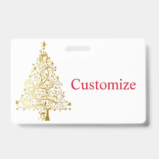 Fancy Gouden Kerstboom Thunder_Cove Badge (Voorzijde)