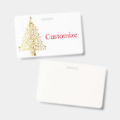Fancy Gouden Kerstboom Thunder_Cove Badge (Voor- en achterkant)