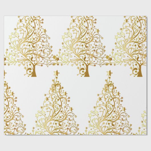 Fancy Gouden Kerstboom Thunder_Cove Cadeaupapier (Vlak)