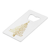 Fancy Gouden Kerstboom Thunder_Cove Creditkaart Flessenopener (Achterkant Gekanteld)