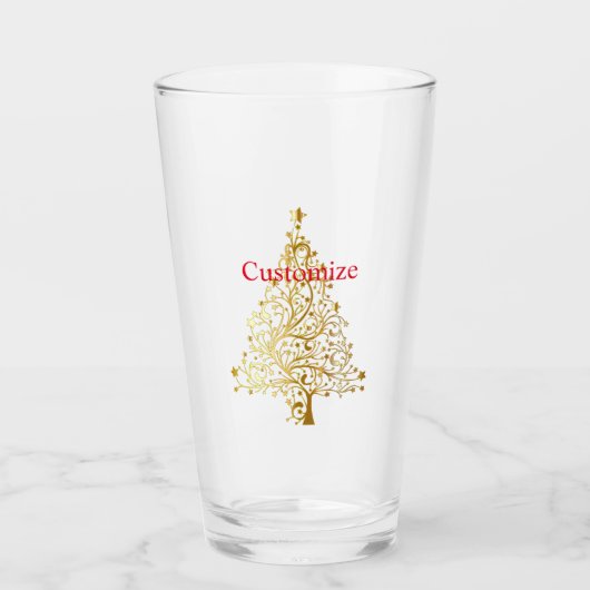 Fancy Gouden Kerstboom Thunder_Cove Glas (Voorkant)