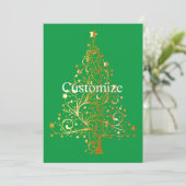 Fancy Gouden Kerstboom Thunder_Cove Kaart (Staand voorkant)