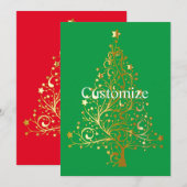 Fancy Gouden Kerstboom Thunder_Cove Kaart (Voorkant / Achterkant)