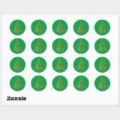 Fancy Gouden Kerstboom Thunder_Cove Ronde Sticker (Vel)