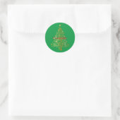 Fancy Gouden Kerstboom Thunder_Cove Ronde Sticker (Tas)