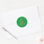 Fancy Gouden Kerstboom Thunder_Cove Ronde Sticker (Envelop)