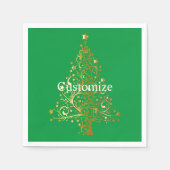 Fancy Gouden Kerstboom Thunder_Cove Servet (Voorkant)