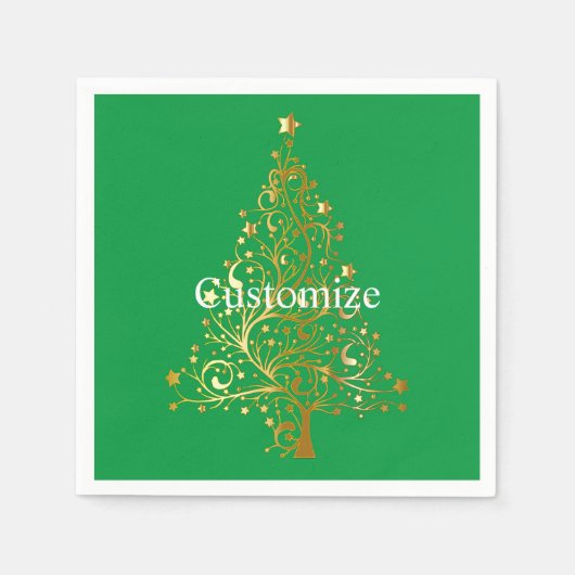 Fancy Gouden Kerstboom Thunder_Cove Servet (Voorkant)