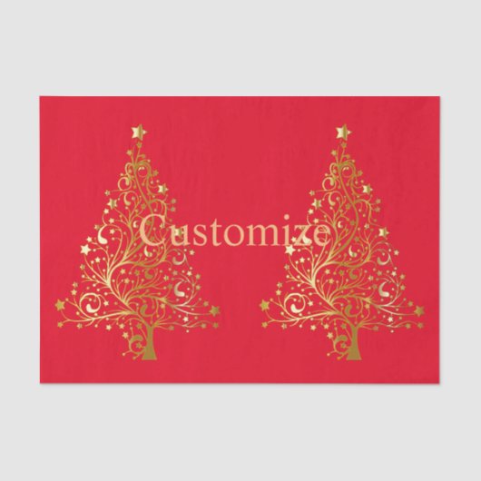 Fancy Gouden Kerstboom Thunder_Cove Tissuepapier (Voorkant)