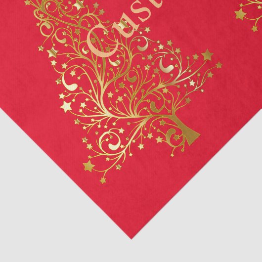 Fancy Gouden Kerstboom Thunder_Cove Tissuepapier (Detail)