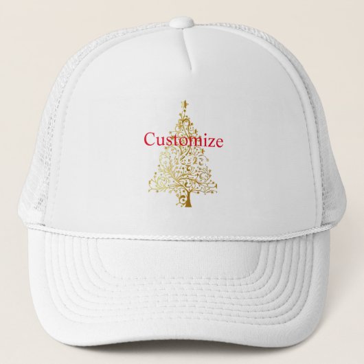 Fancy Gouden Kerstboom Thunder_Cove Trucker Pet (Voorkant)
