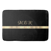 Fancy gouden monogram, naam, geel gouden streep, z badmat (Voorkant)