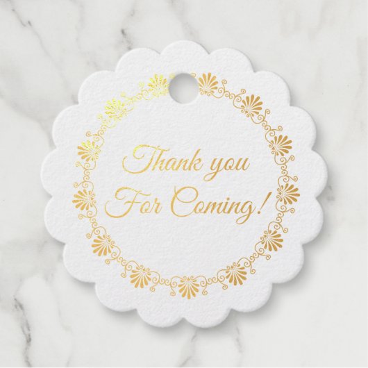 Fancy gouden rand Bedankt Monogram bruiloft Bedankjes Labels (Voorkant)