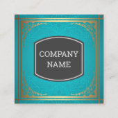 Fancy Gouden Sierrand Vierkante Visitekaartje (Voorkant)