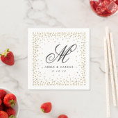 Fancy gouden sterren Monogram bruiloft Napkins Servetten (Insitu)