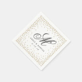 Fancy gouden sterren Monogram bruiloft Napkins Servetten (Hoek)