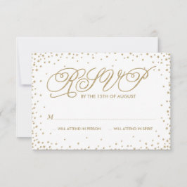 Fancy gouden sterren Wedding RSVP-Kaart RSVP Kaartje