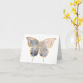 Fancy gouden vlinder BLANK Kaart (Gele Bloem)