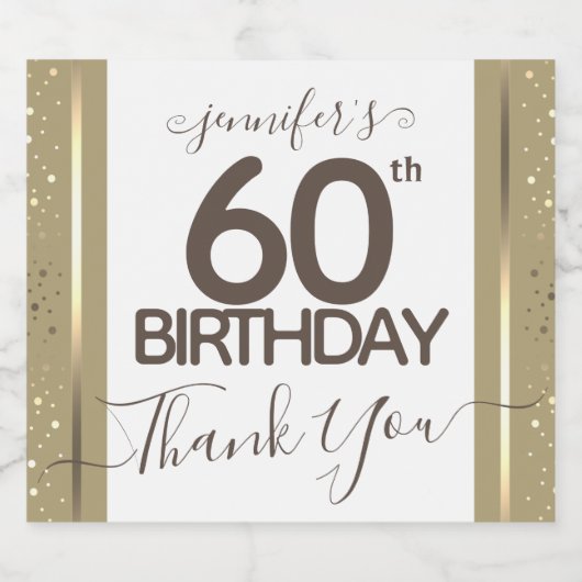 Fancy goudfeest op maat sparkling wijnetiket (Enkel label)