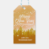 Fancy goudkoortsachtig sneeuwbos kerst cadeaulabel (Achterkant)