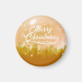 Fancy goudkoortsachtig sneeuwbos kerst magneet