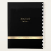 FANCY goudmonogram & naam, titel, zwart Planner (Achterkant)