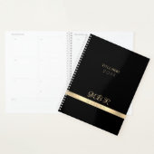FANCY goudmonogram & naam, titel, zwart Planner (Display)