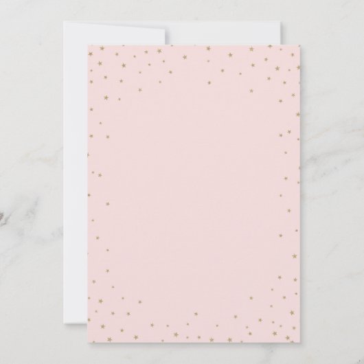 Fancy goudsterren  Roze Baby shower Invite Kaart (Achterkant)