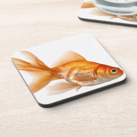 Fancy goudvis bier onderzetter (Linkerzijde)