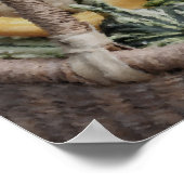 Fancy Gourds In Wicker Basket Photo Painting Poster (Hoek)