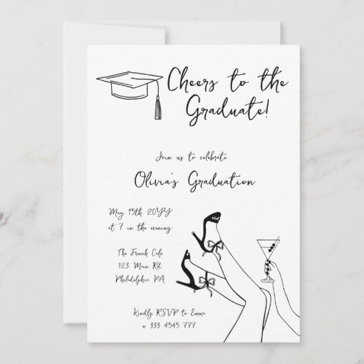 Fancy Graduation Party foto op de achterkant Kaart (Voorkant)