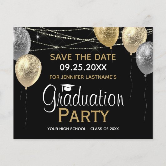 Fancy GraduPartij sparen de Uitnodiging van de Dat (Voorkant)