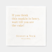 Fancy | Grappig Gepersonaliseerd Bruiloftsgoud Folie Servetten (Voorkant)
