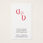 Fancy Great Dane Kennel-Visitekaartjes Visitekaartje (Achterkant)