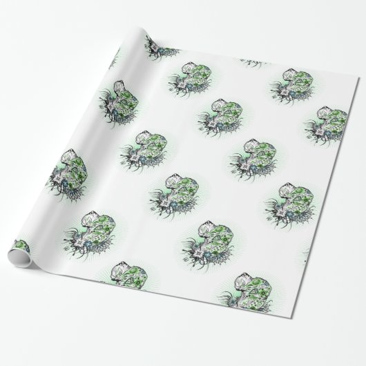 Fancy Great Great Dane Illustratie Cadeaupapier (Uitgerold)