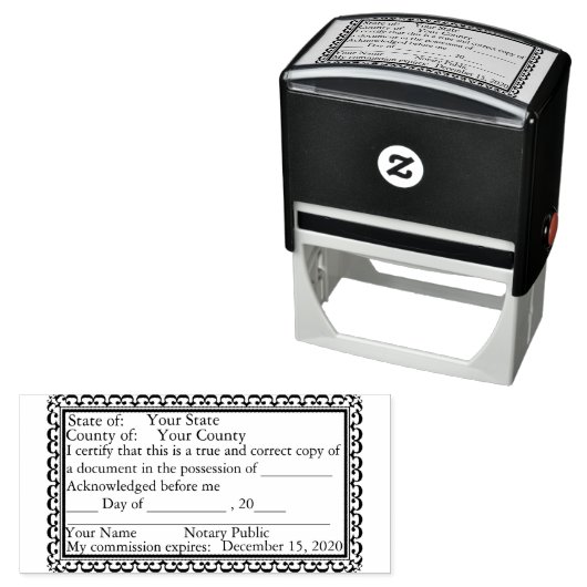 Fancy grens notaris openbaar kopie stempel (In situ)