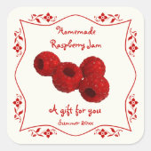 Fancy grenslandinbliksetiket voor frambozenjam Gif Vierkante Sticker (Voorkant)