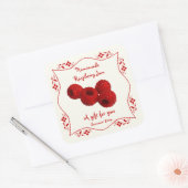 Fancy grenslandinbliksetiket voor frambozenjam Gif Vierkante Sticker (Envelop)