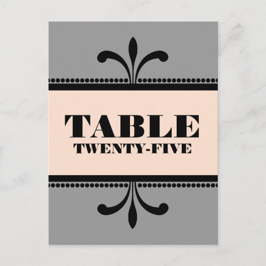 Fancy grijs-/kleurengedeelte Deco-tabelnummer Brie Briefkaart (Voorkant)