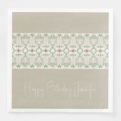 Fancy grijs met bloemmotief servet (Voorkant)