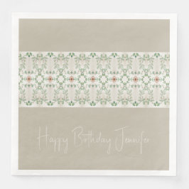 Fancy grijs met bloemmotief servet